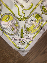 Load image into Gallery viewer, Hermes Silk Scarf «Par Tout Amour» by Hugo Grygkar.