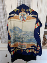 Load image into Gallery viewer, Hermes silk scarf "Rocher de la Vierge, Le Port, Vieux Villa Eugenia A Biarritz” by Hugo Grygkar.