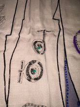 Load image into Gallery viewer, Exceptional beaded Hermès silk chiffon shawl “Monsieur et Madame”140.