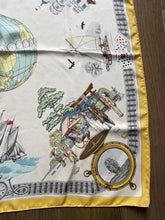 Load image into Gallery viewer, Hermes Silk Scarf «Le tour du monde en 80 jours» by Philippe Ledoux.