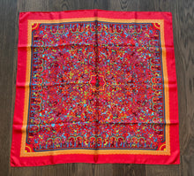 Load image into Gallery viewer, Limited Edition HERMES 100% SILK TWILL Scarf “Les Jardins D'Armenie” by Karen Petrossian for L’association Solidarite Protestante France-Armenia