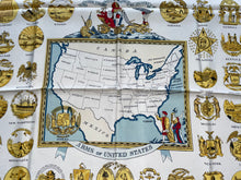Load image into Gallery viewer, Hermes Silk Scarf «Arms of United States» by Hugo Grygkar.