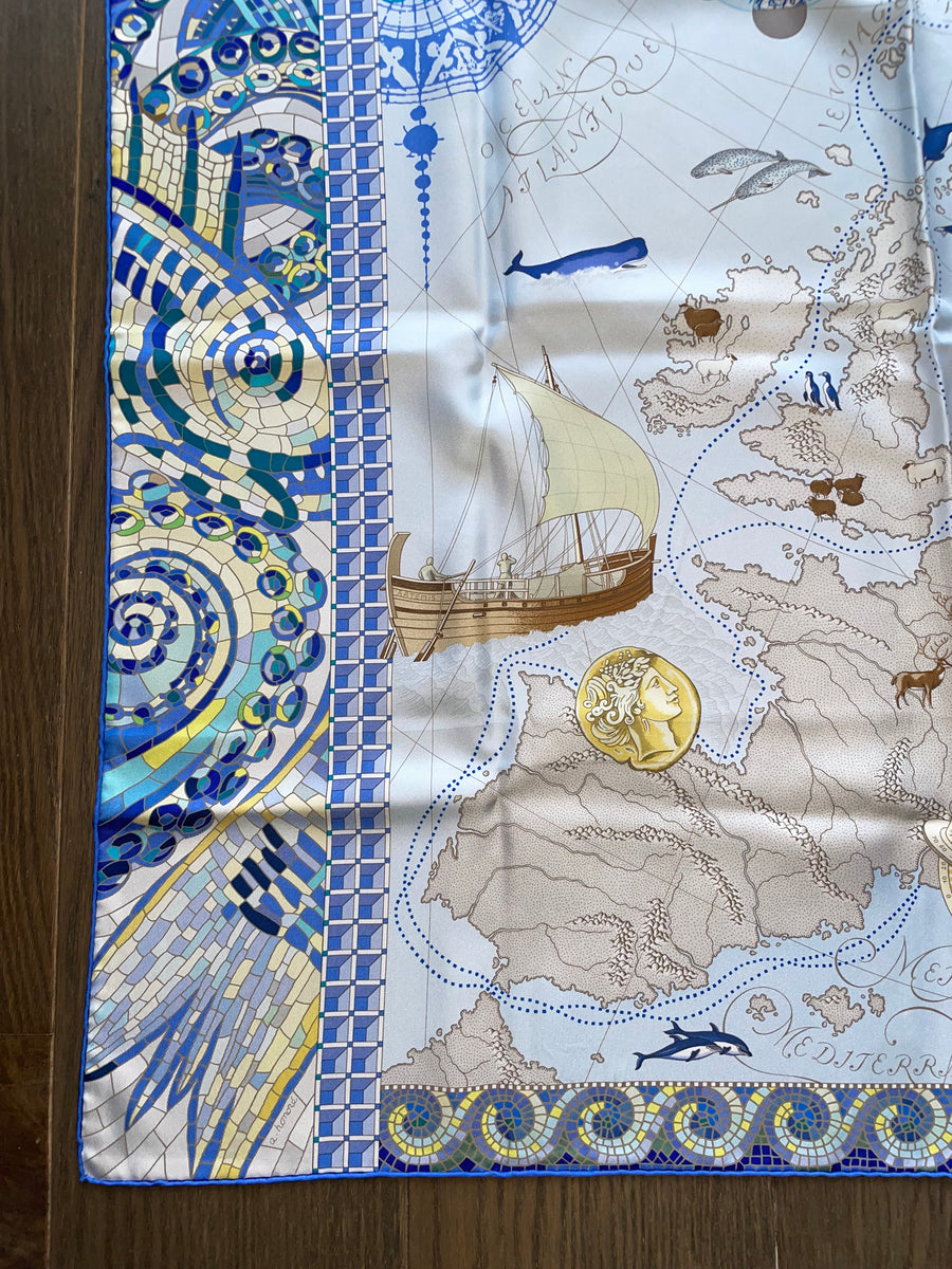 Limited edition Hermès Silk Scarf « Le Voyage De Pytheas » by