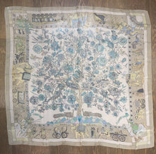 Load image into Gallery viewer, Hermes Silk Mousseline GM Shawl “Fantaisies indiennes” by Loïc Dubigeon 140.