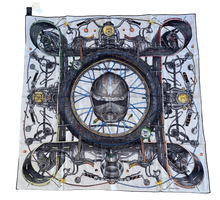 Load image into Gallery viewer, Hermes Embroidered Cashmere and Silk GM Shawl “Route 24” by Elias Kafouros.