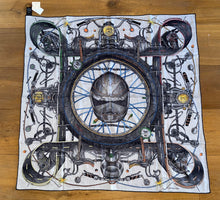 Load image into Gallery viewer, Hermes Embroidered Cashmere and Silk GM Shawl “Route 24” by Elias Kafouros.