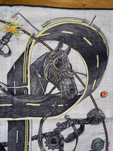 Load image into Gallery viewer, Hermes Embroidered Cashmere and Silk GM Shawl “Route 24” by Elias Kafouros.