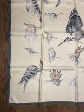 Load image into Gallery viewer, Hermes Silk Twill Scarf « Les Huppés » by Xavier de Poret.