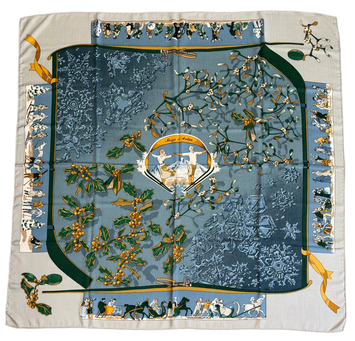 Hermes Cashmere and Silk GM Shawl “Neige d'Antan” by Cathy Latham