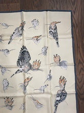 Load image into Gallery viewer, Hermes Silk Twill Scarf « Les Huppés » by Xavier de Poret.