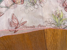 Load image into Gallery viewer, HERMES SILK Mousseline Stole “Vol Amoureux des Azures” by Laurence Bourthoumieux (Toutsy).