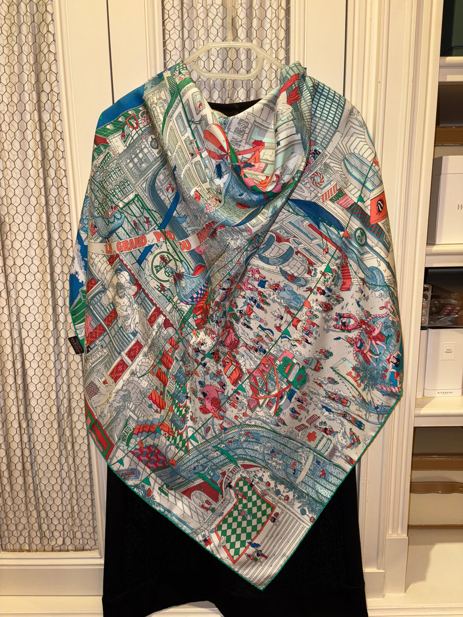 Hermes Silk Scarf “Le Grand Prix Du Faubourg” by Ugo Gattoni