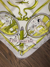 Load image into Gallery viewer, Hermes Silk Scarf «Par Tout Amour» by Hugo Grygkar.