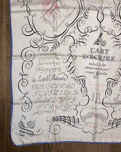 Load image into Gallery viewer, Hermes Silk Scarf «L'ART D'ECRIRE» by Maurice Tranchant.
