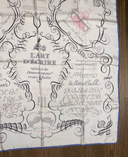 Load image into Gallery viewer, Hermes Silk Scarf «L'ART D'ECRIRE» by Maurice Tranchant.
