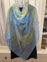 Load image into Gallery viewer, Hermes Silk Mousseline GM Shawl “Le Fleuve Sacre” by Catherine Baschet 140.