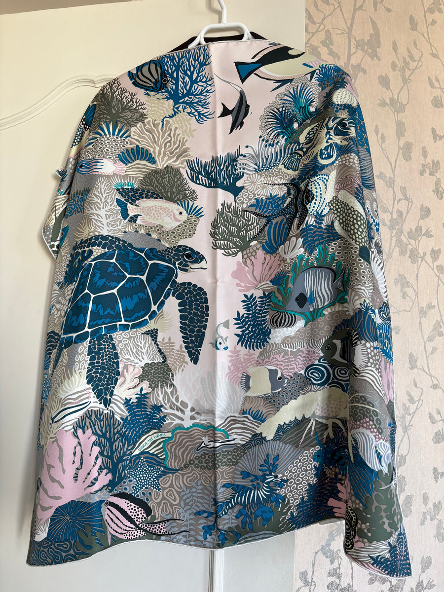 Hermes Silk Twill Scarf “Under the Waves” by Alice Shirley