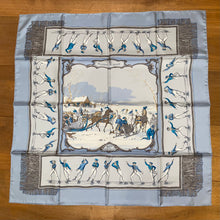 Load image into Gallery viewer, Limited Edition Hermes Silk Twill Scarf “Les Plaisirs du Froid" by Hugo Grygkar for Courmayeur.