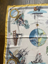 Load image into Gallery viewer, Hermes Silk Scarf «Le tour du monde en 80 jours» by Philippe Ledoux.