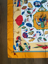 Load image into Gallery viewer, Limited edition Hermes Silk Twill Scarf “Ombrelles et Parapluies” for Citigroup Private Bank by Hubert de Watrigant.