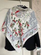 Load image into Gallery viewer, Limited Edition Hermes Silk Scarf “Neige d’Antan” Megeve by Cathy Latham.