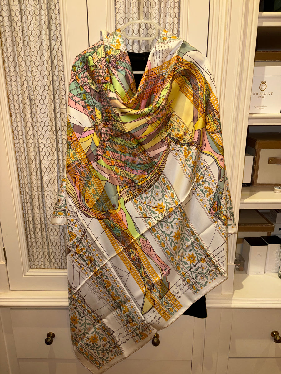 Hermes Silk Shawl “Le Pegase d'Hermes Au Bloc” 140 – Hermes Emporium