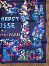 Load image into Gallery viewer, Hermes Silk Twill Scarf “Alphabet Russe" by Eugenia Miroshnichenko.