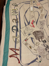 Load image into Gallery viewer, Exceptional beaded Hermès silk chiffon shawl “Monsieur et Madame”140.