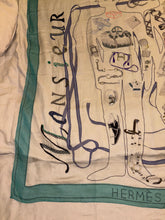 Load image into Gallery viewer, Exceptional beaded Hermès silk chiffon shawl “Monsieur et Madame”140.