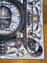 Load image into Gallery viewer, Hermes Embroidered Cashmere and Silk GM Shawl “Route 24” by Elias Kafouros.