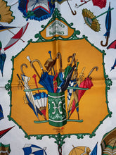 Load image into Gallery viewer, Limited edition Hermes Silk Twill Scarf “Ombrelles et Parapluies” for Citigroup Private Bank by Hubert de Watrigant.