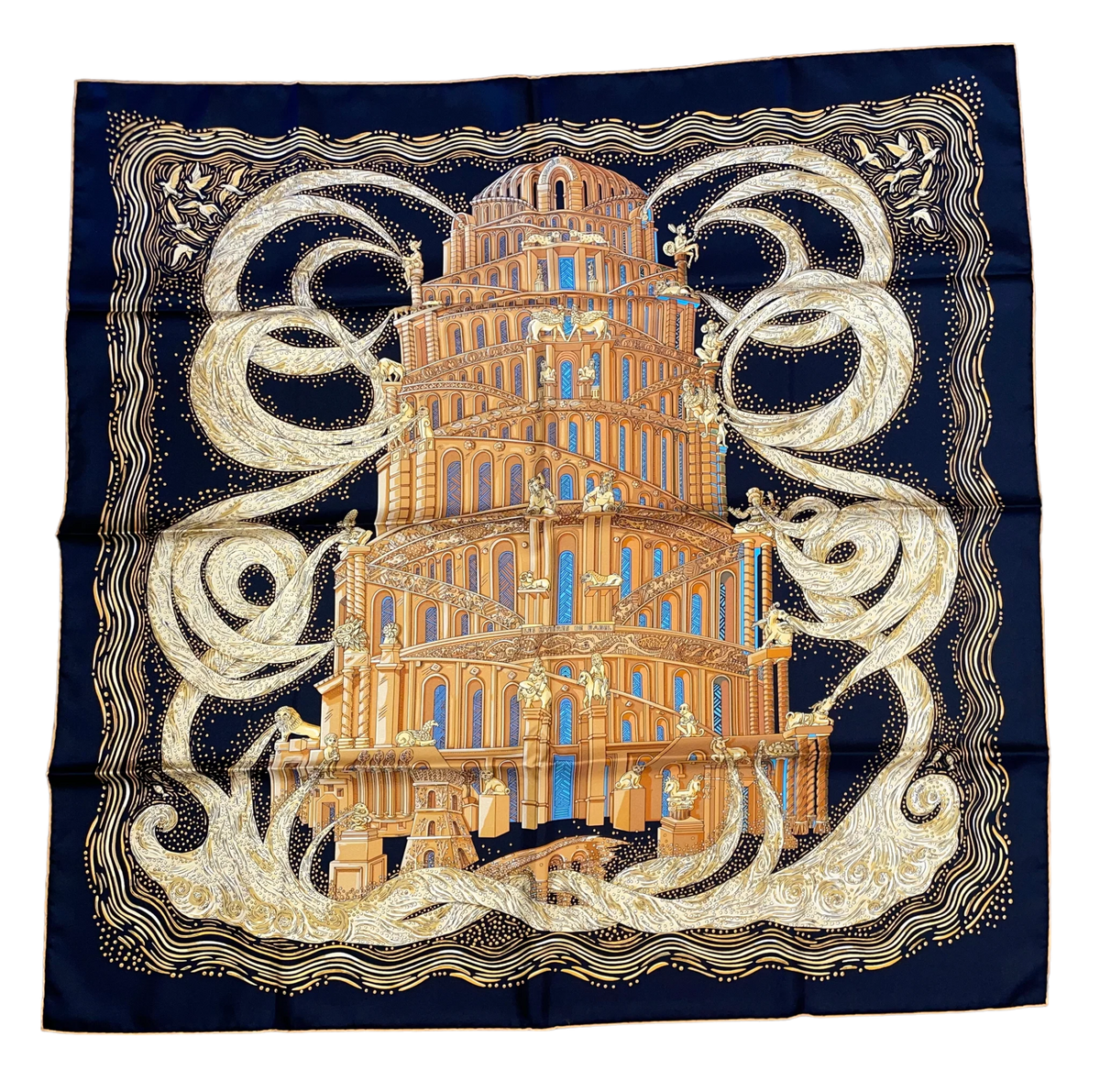 HERMES Silk Scarf 
