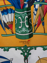 Load image into Gallery viewer, Limited edition Hermes Silk Twill Scarf “Ombrelles et Parapluies” for Citigroup Private Bank by Hubert de Watrigant.