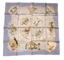 Load image into Gallery viewer, Hermes Silk Twill Scarf “Les Triples” by Nicole Lambert.