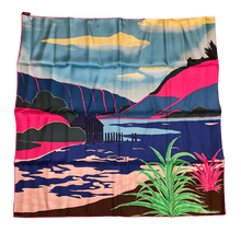 Load image into Gallery viewer, Limited Edition Hermes Silk Twill Scarf “Au Bout Du Monde” by Antoine Carbonne in support of Action of Addiction.