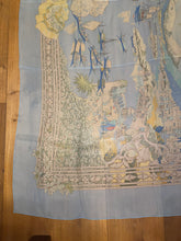 Load image into Gallery viewer, Hermes Silk Mousseline GM Shawl “Le Fleuve Sacre” by Catherine Baschet 140.