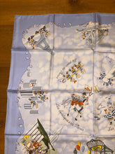 Load image into Gallery viewer, Hermes Silk Twill Scarf “Les Triples” by Nicole Lambert.