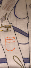 Load image into Gallery viewer, Exceptional beaded Hermès silk chiffon shawl “Monsieur et Madame”140.