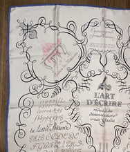 Load image into Gallery viewer, Hermes Silk Scarf «L'ART D'ECRIRE» by Maurice Tranchant.