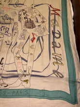 Load image into Gallery viewer, Exceptional beaded Hermès silk chiffon shawl “Monsieur et Madame”140.