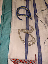 Load image into Gallery viewer, Exceptional beaded Hermès silk chiffon shawl “Monsieur et Madame”140.