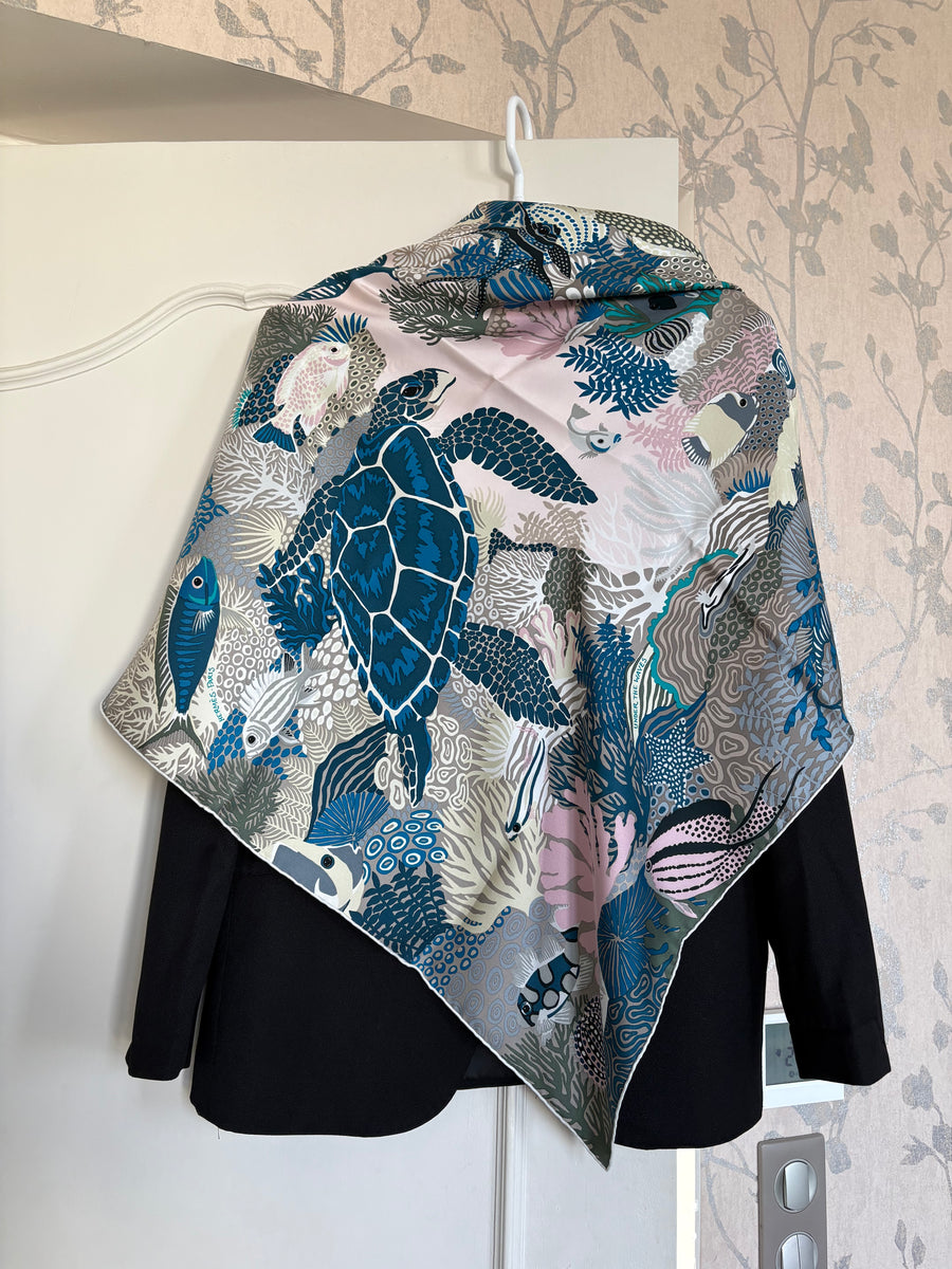 Hermes Silk Twill Scarf “Under the Waves” by Alice Shirley