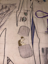 Load image into Gallery viewer, Exceptional beaded Hermès silk chiffon shawl “Monsieur et Madame”140.