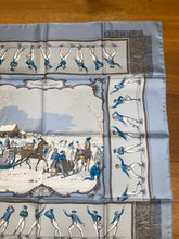 Load image into Gallery viewer, Limited Edition Hermes Silk Twill Scarf “Les Plaisirs du Froid" by Hugo Grygkar for Courmayeur.