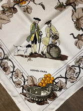 Load image into Gallery viewer, Limited edition Hermes Silk Scarf “Vendanges II” by Caty Latham.