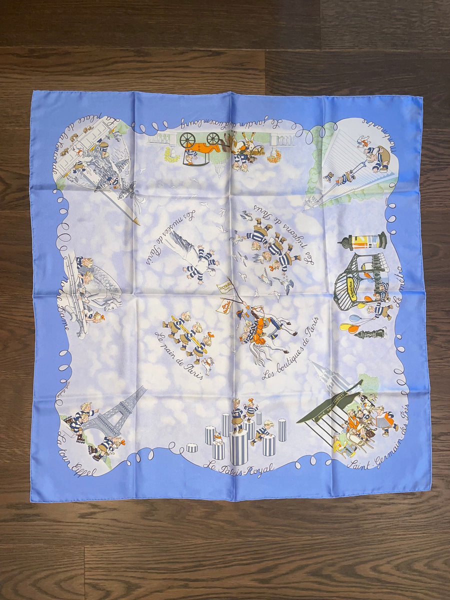 Special edition Hermes Silk Twill Scarf “Les Triples et smiles” by
