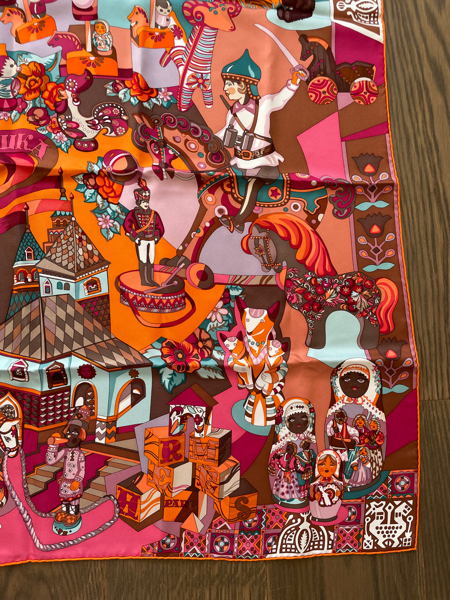 Hermes Silk Twill Scarf “Zabavushka
