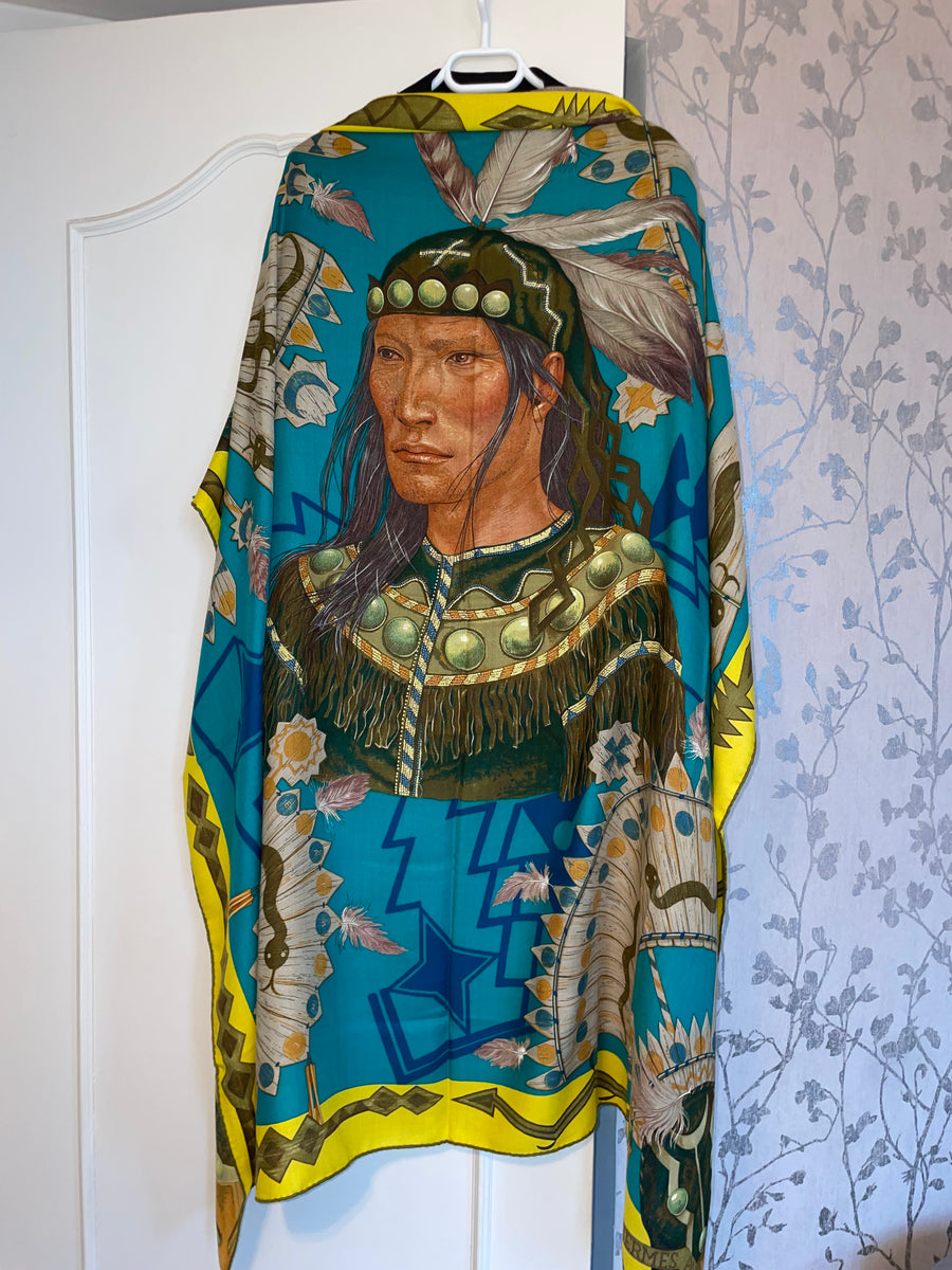 Hermes Cashmere/Silk GM Shawl “Cosmogonie apache” by Antoine