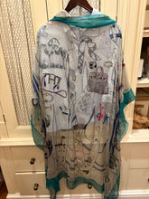 Load image into Gallery viewer, Exceptional beaded Hermès silk chiffon shawl “Monsieur et Madame”140.