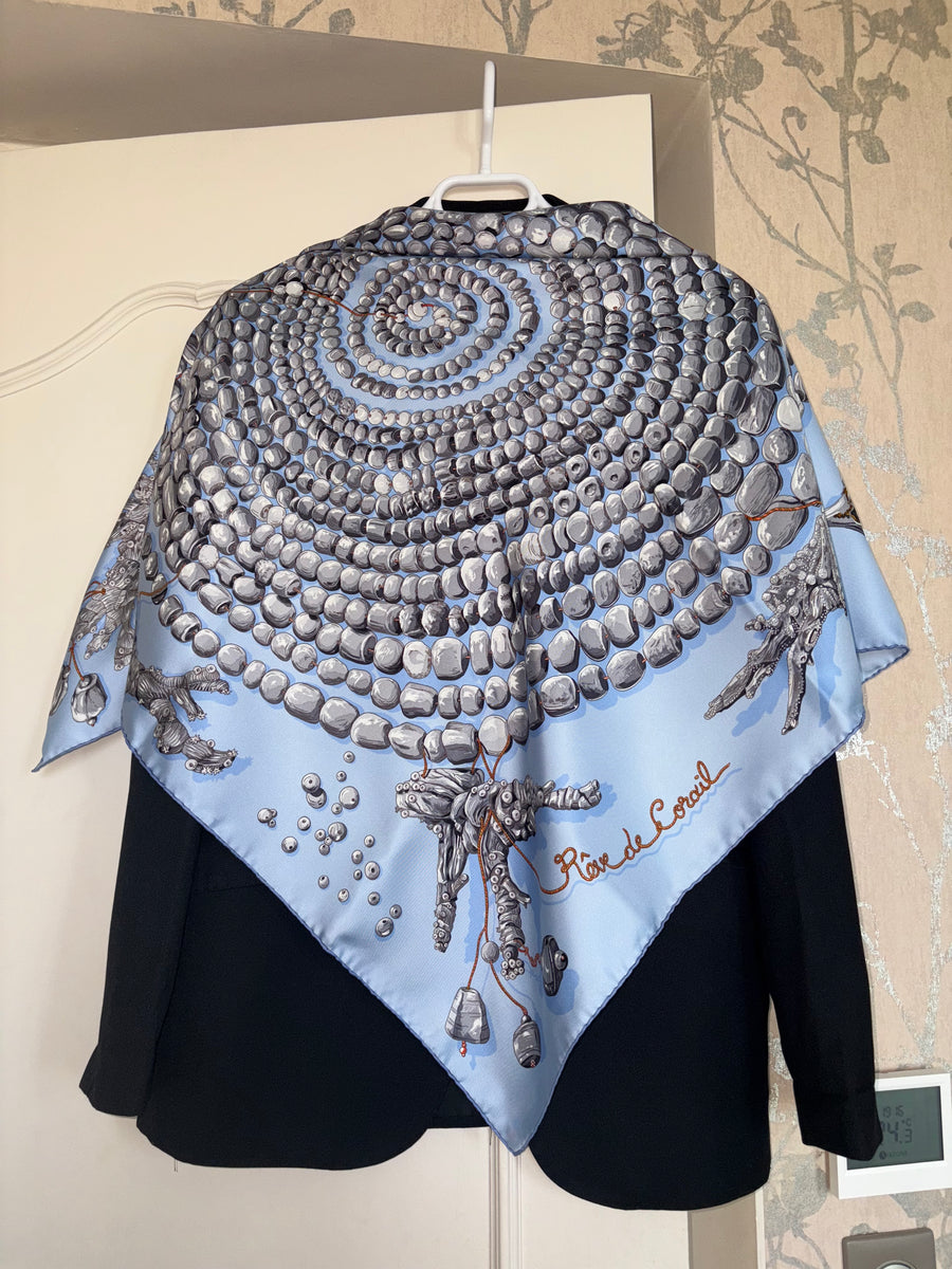 Hermes Silk Twill Scarf “Rêve de Corail” by Annie Faivre – Hermes